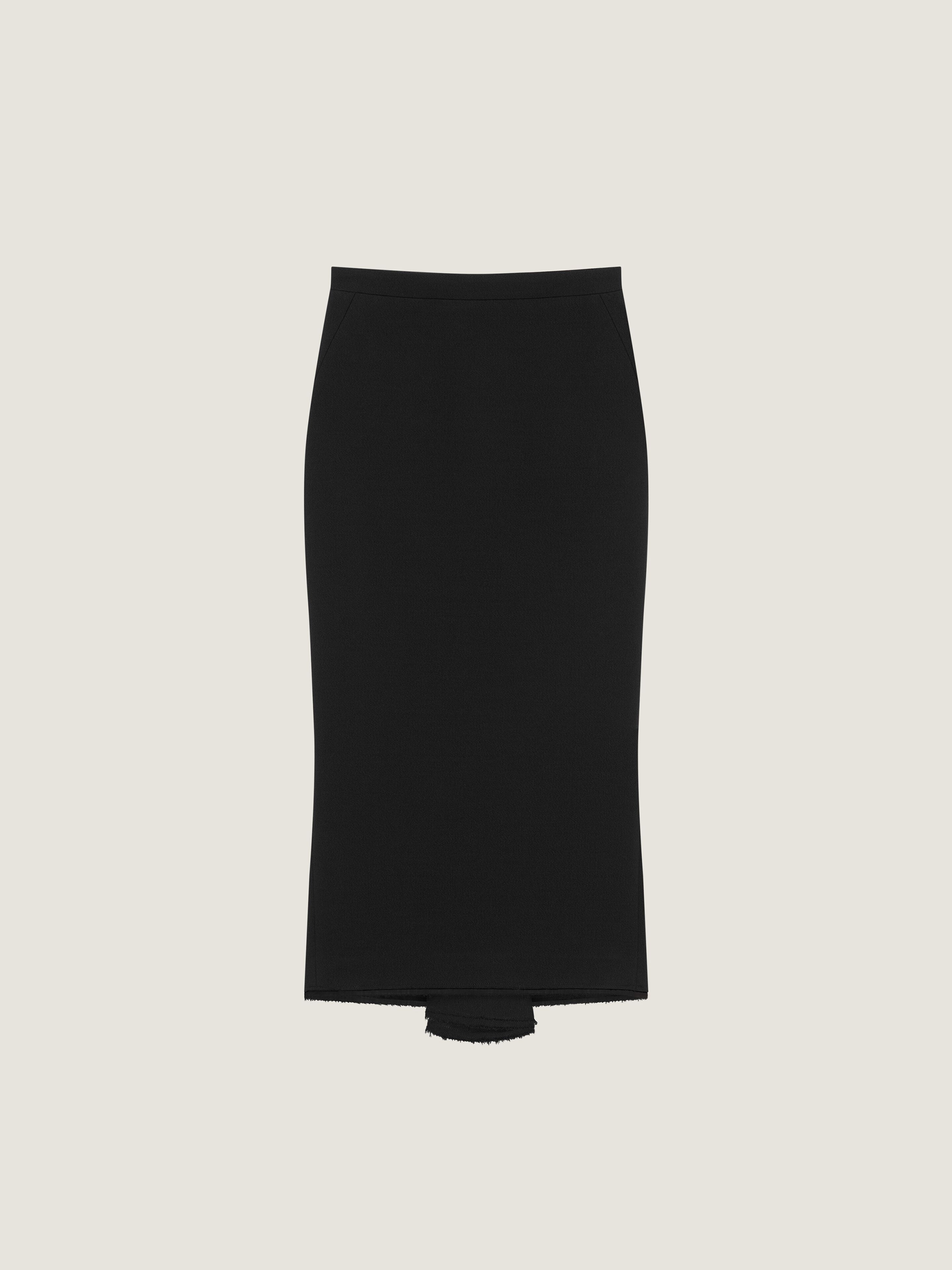 Midi kickback skirt in wool